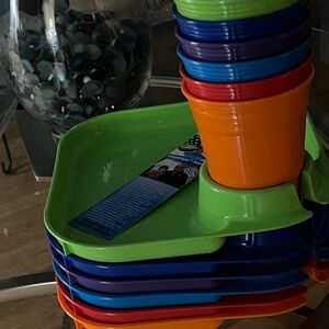 Children Colorful Stackable Plates and Cups Set NWT